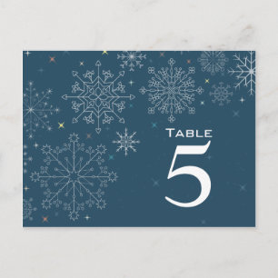 Chic marine bleu flocon de neige numéro de table d