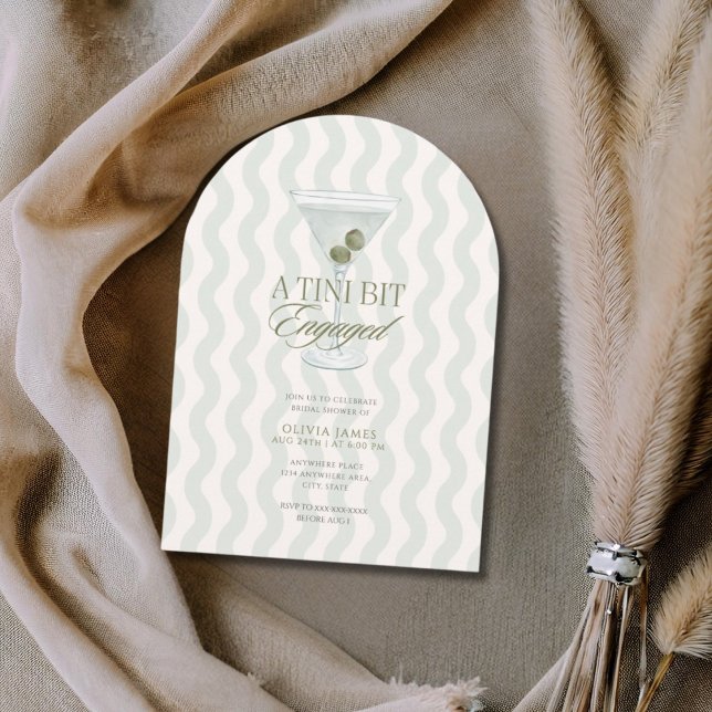 Chic martini tini bit engaged bridal shower einladung (Von Creator hochgeladen)