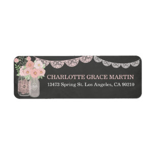 Chic Mason Jar & Chalkboard Address Labels