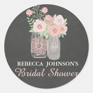 Chic Mason Jar & Chalkboard Brautparty Sticker