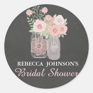 Chic Mason Sticker Fête des mariées Jar & Chalkboa