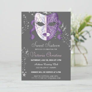 Chic Masquerade Carnaval Annival Invitation
