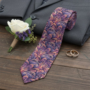 Chic Mauve Taupe Rosa Violett Lila Paisley Kunst Krawatte