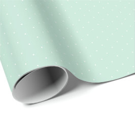 Chic Meeresfrüchte Minze grün, weiß winzige Polka  Geschenkpapier