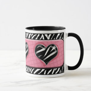 Chic meine Herz-Rosazebra-Druck-Tasse Tasse