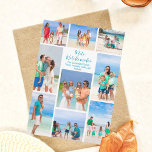 Chic Mele Kalikimaka Familienfoto Collage Beach Feiertagskarte<br><div class="desc">Chic personalisierbares Foto mit Strandfamilien Collage Weihnachtskarte mit Ihren Lieblings-tropischen Fotos in der Sonne. Fügen Sie 9 Ihrer Lieblings-Erinnerungen aus Ihrem Inselurlaub an die Küste. Eine wunderschöne Küstenurlaubskarte mit einem sauberen,  modernen Fotolayout und hübschem blauen Schriftsatz.</div>