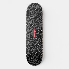 Chic Melting Lächeln Gesicht | Lächelmuster Skateboard