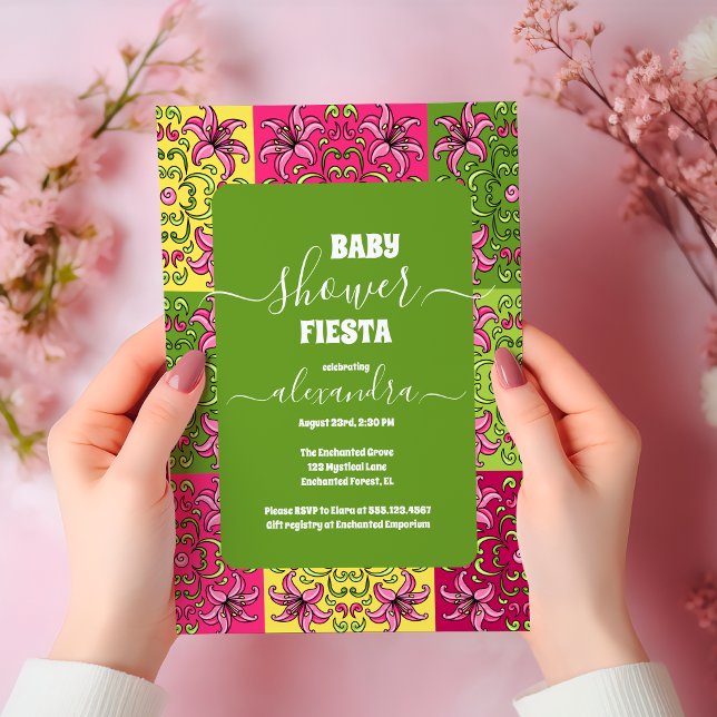 Chic Mexican Floral Señorita Baby Shower Girl Einladung (Von Creator hochgeladen)