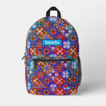 Chic Mexican Talavera Blue lila Fliesen Monogramm