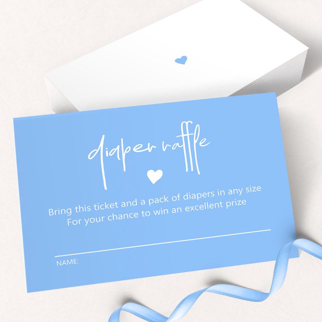 Chic Mid Blue Baby Boy Duschdusche Windeln Raffel Mitteilungskarte (Von Creator hochgeladen)