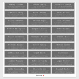 Chic Minimal Black Wedding Guest Address Labels