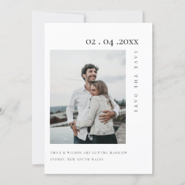 CHIC MINIMAL CLEAN CUSTOM FOTO SAVE THE DATE KARTE
