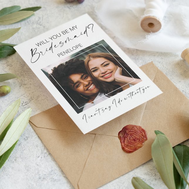 Chic Minimal Foto | Werden Sie meine Bridesmaid se (Von Creator hochgeladen)