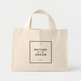 Chic Minimal Französisch Monogramm Mutter des Bräu Mini Stoffbeutel