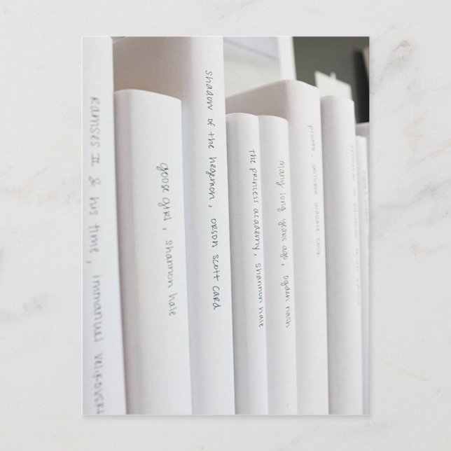 chic minimal hardcovers with white spines literary postkarte (Vorderseite)