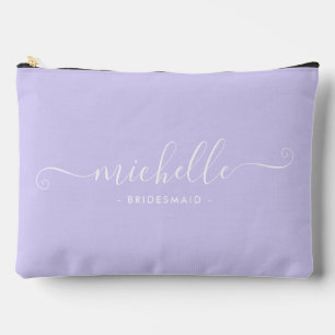 Chic Minimal Iris Lila Personalisierte Brautjungfe Zubehörtasche