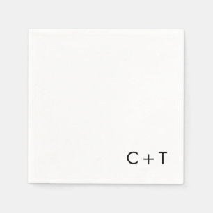 Chic Minimal Modern Plus Signing Monogram Wedding Serviette