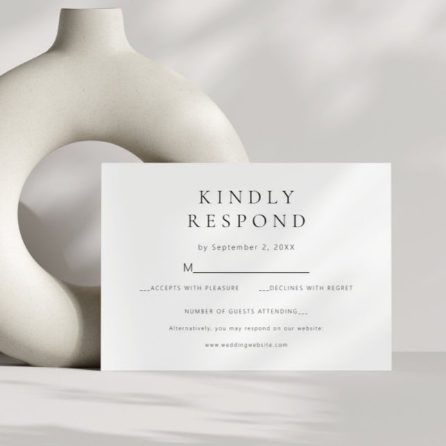 Chic Minimal Moderne Hochzeit RSVP Karte (PENELOPE | RSVP CARD)