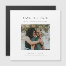 Chic Minimal Modernes Foto Speichern Sie das Date Magnetkarte