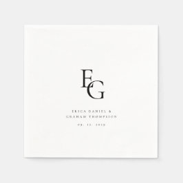 Chic Minimal Monogram Wedding Serviette
