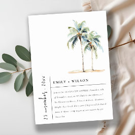 Chic Minimal Palm Trees Tropische Paare Dusche Einladung