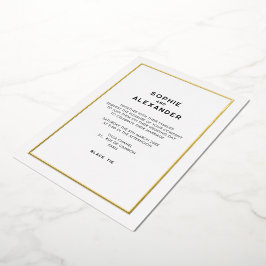Chic Minimal Pariser Goldbrasse Hochzeit Folieneinladung