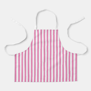 Chic Minimal rosa und weiße vertikale Streifen Schürze
