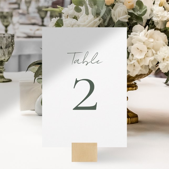Chic Minimal Script Wedding Tischnummer (Von Creator hochgeladen)