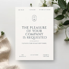 Chic Minimal Typography Monogram Wedding  Einladung