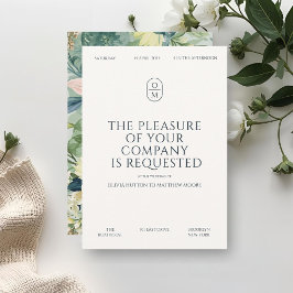 Chic Minimal Typography Monogram Wedding  Einladung