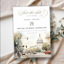 Chic Minimal Washington DC, USA Watercolor Wedding