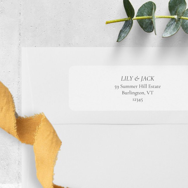 Chic & Minimal Wedding Couple-Rücksendeadresse (Von Creator hochgeladen)