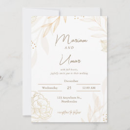 Chic Minimal Wedding Invitation – Editable Templat Einladung