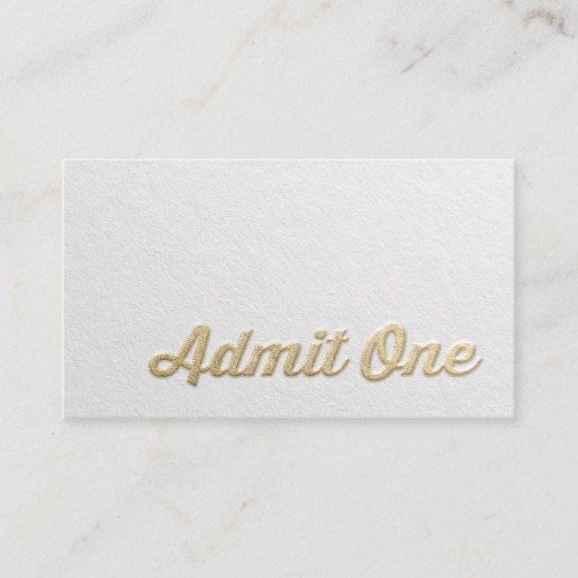 Chic Minimal White Gold Embossed Custom Text Logos Terminkarte (Vorderseite)