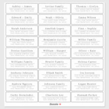 Chic Minimal White Wedding Guest Address Labels