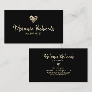 Chic minimale schwarze Imitate Goldfolie Visitenkarte