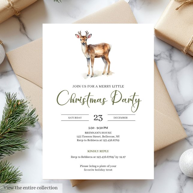 Chic Minimalist Beige Scandinavian Style Christmas Einladung (Minimalist Beige Scandinavian Style Christmas Party

)