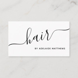 Chic Minimalist Black White Hair Salon Hairstylist Visitenkarte