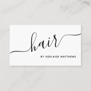 Chic Minimalist Black White Hair Salon Hairstylist Visitenkarte