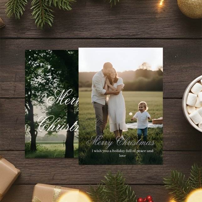 Chic Minimalist Christmas Card Dankeskarte (Von Creator hochgeladen)