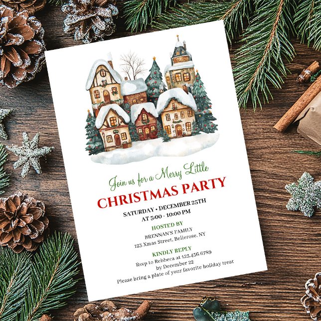Chic minimalist Christmas scene festive dinner  Einladung (Chic minimalist Christmas scene festive dinner invite)