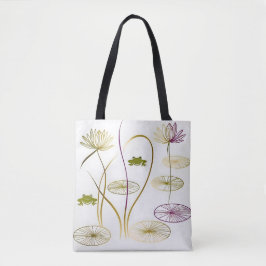 Chic minimalist kalligraphische Frösche und Lilien Tasche
