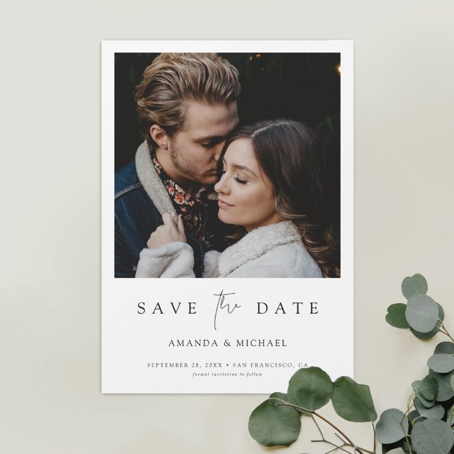 Chic Minimalist Modern Photo Save the Date Magneteinladung (Von Creator hochgeladen)