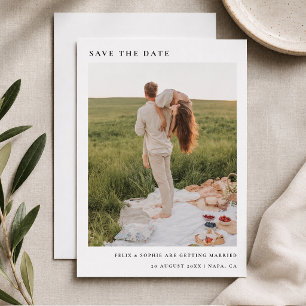 Chic Minimalist   Modern Simple Photo Wedding Save The Date