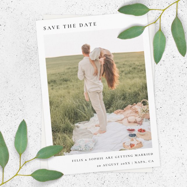 Chic Minimalist | Modern Simple Photo Wedding Save The Date (Von Creator hochgeladen)