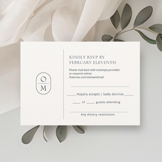 Chic Minimalist Monogram Wedding RSVP (Von Creator hochgeladen)