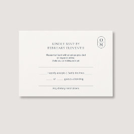 Chic Minimalist Monogram Wedding RSVP