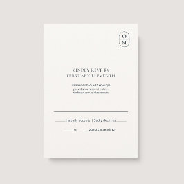Chic Minimalist Monogram Wedding RSVP