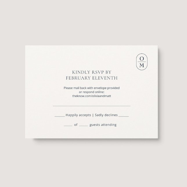 Chic Minimalist Monogram Wedding RSVP (Von Creator hochgeladen)