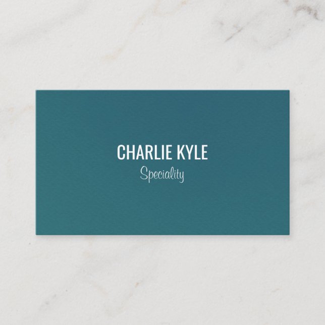 Chic minimalist Petrol Blue matte Visitenkarte (Vorderseite)